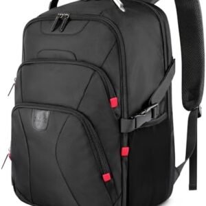 ZOMFELT Travel Backpack, 15.6 inch Laptop Backpack for Men Women, Water Resistant College School Computer Bag, Carry On Bag Airline Approved Business Work Bag, Laptop Bag for Work Trip Gift, Black