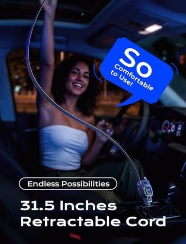 LISEN 96W Retractable Car Charger, 4 in 1 Retractable USB C for iPhone 16 Car Charger Fast Charging, Adapter with Retractable USB C Cable, Car Accessories Gifts for Women, for iPhone 16e 16 15 14 13 - Image 3