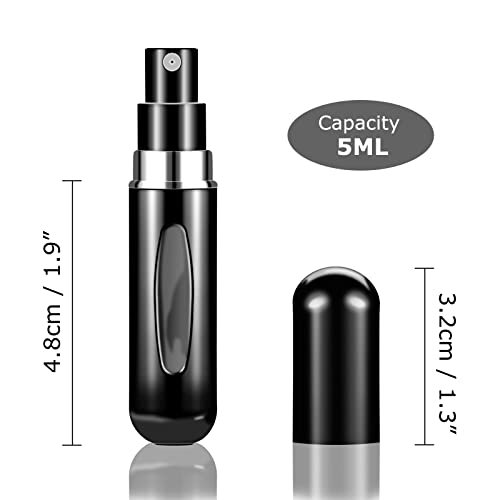 4Pcs Refillable Perfume Atomizer Bottles，Portable Mini Separate Perfume Bottle，Travel and Outings Spray Boxes Dispensers 5ml/0.2oz(Black) - Image 2