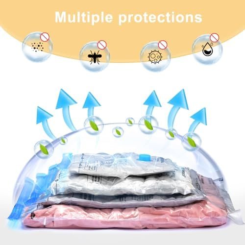 Vacuum Bags for Travel with Hand Pump,Vacuum Travel Bags for Luggage,Vacuum Seal Bags for Clothing,Space Saver Vacuum Storage Bags,Travel Essentials,Clothes,Blankets,Pillows (Combo 12 Pack) - Image 6