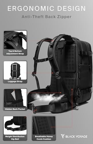 Vacuum Seal Air Compression Travel Expandable Backpack 60L | Airback Carry On Vacpack Water Resistant TSA Lock | Vortex Zephyr Black | 25L-60L With Air Pump - Image 5