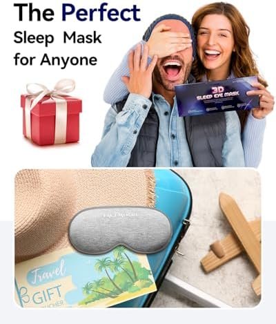 Weighted Eye Mask for Sleeping - Blackout Sleep Mask for Women Men, FACEMOON Lash Extension Eye Covers, Memory Foam, 3D Contoured, Airplane Travel Essentials, Blindfold for Meditation(Gray) - Image 7