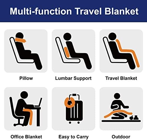 2 in 1 Travel Blanket, Soft Warm Blanket with Cozy Neck Pillow Case, Portable Blanket Set for Airplane, Camping, Car (Dusty Pink) - Image 7
