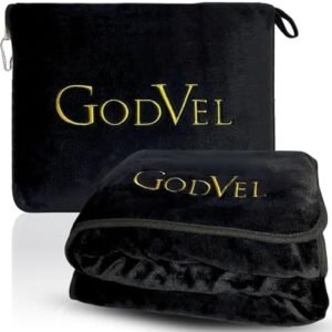 Travel Blanket and Pillow Set 2 in 1- Soft Fleece Throw Blanket with Portable Carry Bag - Perfect for Airplane, Car, and Camping, Travel Essentials- Black.