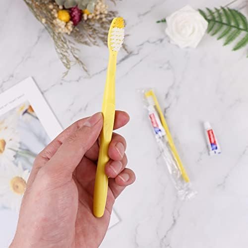 Disposable Toothbrushes With Toothpaste,200 Pack Yellow Hollow Individually Wrapped Disposable Travel Toothbrushes Kit in Bulk for Homeless,Nursing Home,Hotel,Charity - Image 8