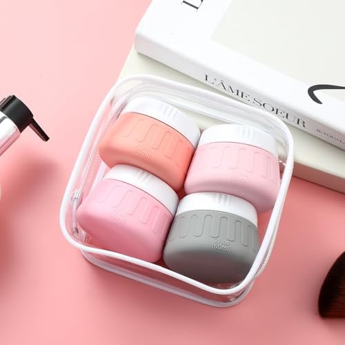 Gemice 2 oz Travel Containers for Toiletries, 4-Pack TSA Approved Travel Size Toiletries Containers for On-the-Go, Small Leak-Proof Travel Essentials Silicone Jar for Shampoo, Lotions, Cleanser - Image 6