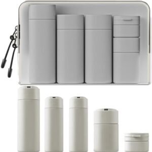 Travel Bottles Set - TSA Approved Leak Proof Squeezable Containers for Toiletries, Conditioner, Shampoo, Lotion & Body Wash Accessories (gray)