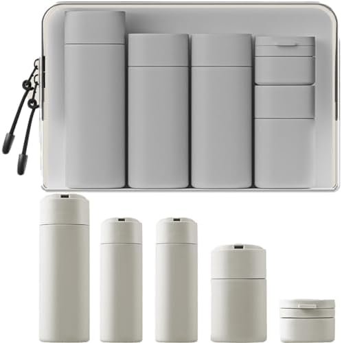 Travel Bottles Set - TSA Approved Leak Proof Squeezable Containers for Toiletries, Conditioner, Shampoo, Lotion & Body Wash Accessories (gray)