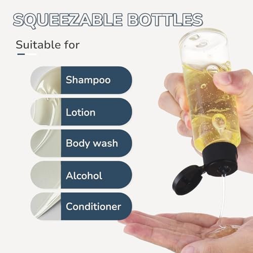 Travel Bottles for Toiletries: Travel Size Shampoo Bottles tsa approved - 3.4 oz Travel Essentials Containers Leak Proof - 100ml Clear - Image 6