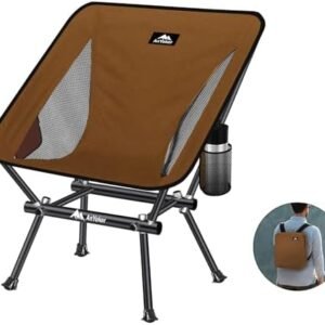 AnYoker Camping Chair Portable Beach Chair with Backpack Bag Patented for Invention - Compact Lightweight Folding Chair Backpack Hiking Chair 177ZZSB-SJB（Coffee）