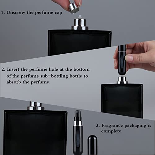 4Pcs Refillable Perfume Atomizer Bottles，Portable Mini Separate Perfume Bottle，Travel and Outings Spray Boxes Dispensers 5ml/0.2oz(Black) - Image 4