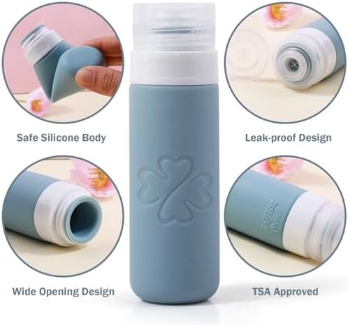 GLAMFIELDS 18 Pack Travel Bottles for Toiletries, Silicone TSA Approved Travel Size Containers for Toiletries Leak Proof Refillable Travel Essentials for Shampoo Conditioner Lotion, Multicolor E - Image 4