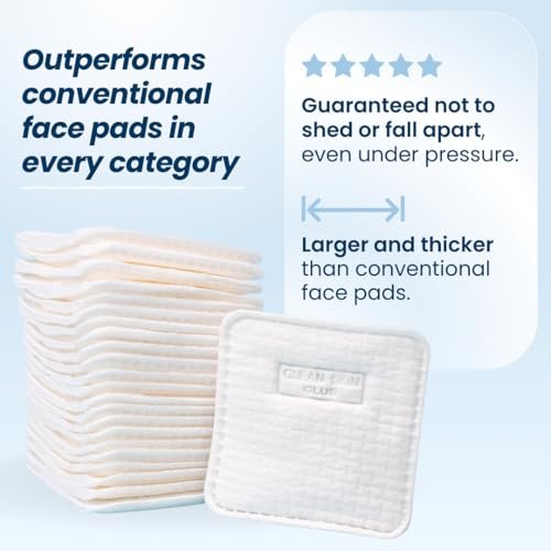 Clean Skin Club Clean² Pads 2.0 [NEW & IMPROVED EDGES] Guaranteed Not to Shed & Tear Face Pads, Unique Triple Layers, Textured & Ultra Soft Side, Organic Disposable Cotton, Pair with Makeup Remover - Image 5