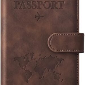 Eoehro Passport Holder for Travel Essentials, Passport Wallet Cover Case for Travel Must Haves Accessories,Passport Book Holders for Women and Men(coffee)