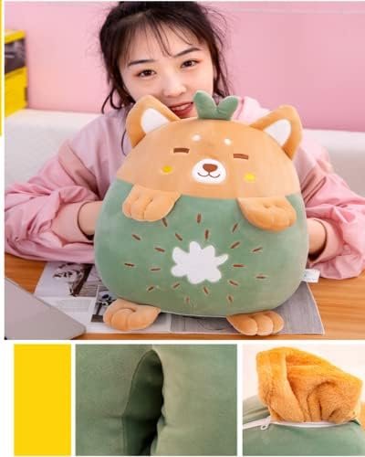 YUDONG 15" Kids Stuffed Animals Travel Blanket and Pillow Set,Cute Dog Plush Pillow with Hand Warmer Design,Perfect for Travel, Camping, Home and Office. - Image 3