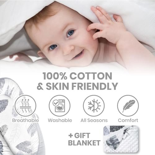 Totsi Baby Lounger Set | Ultra-Soft Baby Nest with Pillow and Blanket | Machine Washable Infant Lounger 0-24 Months | Adjustable Infant Nest for Travel | Baby Lounger Cover for Newborn - Image 2