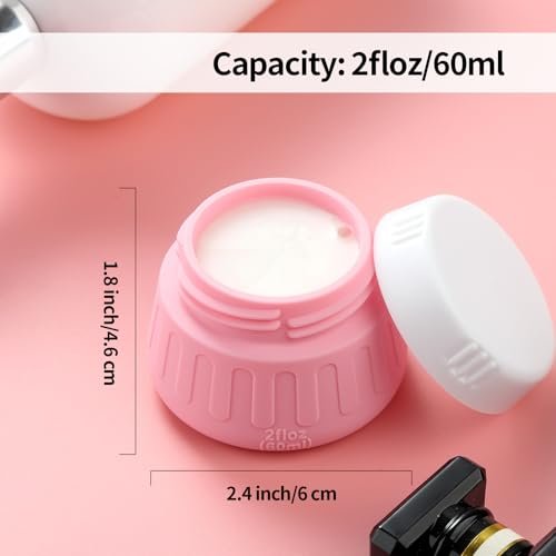 Gemice 2 oz Travel Containers for Toiletries, 4-Pack TSA Approved Travel Size Toiletries Containers for On-the-Go, Small Leak-Proof Travel Essentials Silicone Jar for Shampoo, Lotions, Cleanser - Image 4