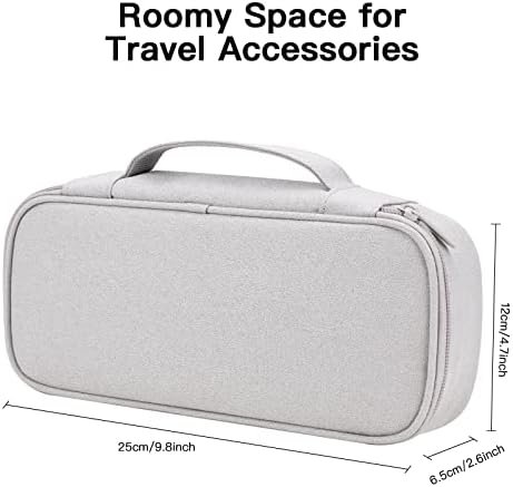 Cord Organizer Travel Case, Portable Tech Organizer Pouch bag for Cable & Charger, Tech Electronics, Travel Essentials (Light Grey) - Image 3