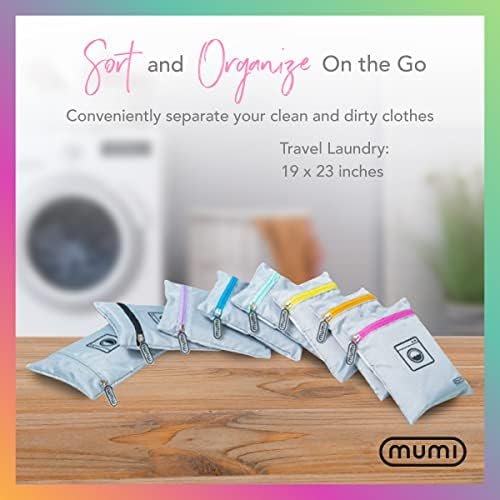 MUMI Travel Laundry Bag – Moisture & Smell-Proof Wash Bag with Folding Hanger & Outer Pouch | Large Washable Bags for Suitcase, Gym & Packing | Clothes Organizer for Trips & Storage - Pink - Image 2