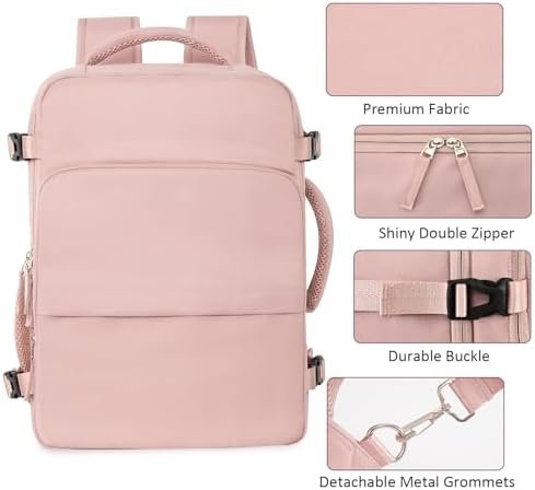 Travel Backpack for Women Men,Travel Laptop Backpack w/USB Charging Port, Waterproof Travel Backpack Carry On Flight Approved,Weekender Business Hiking Bag,Laptop Backpack 15.6 inch - Image 5