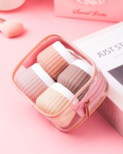 Travel Containers for Toiletries 4 Pack, TSA Approved Travel Size Toiletries, Travel Size Containers, With Clear Bag Leak Proof Silicone Jars, Travel Essentials Creams Jars Carrying Small Items - Image 6
