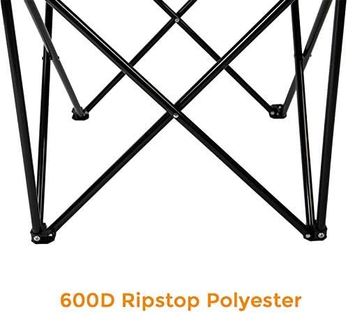 Quad Camp Chair w/ Built-In Cooler and Cup Holder, Includes Carry Bag - Navy/Gray - Image 5