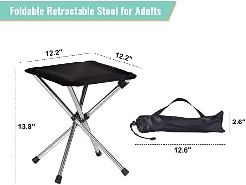 Camping Stool,Small Folding Chair,13.8" Lightweight Folding Stool Compact Backpacking Stool with Carry Bag - Image 2