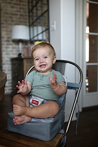 Nuby Easy Go Booster Seat - Travel Booster Seat for Babies and Toddlers - Holds Up To 50 Pounds - 9+ Months - Gray Chevron - Image 5