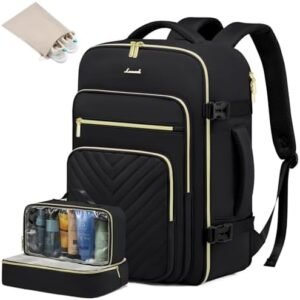 LOVEVOOK Large Travel Backpack for Women, Carry On Bag Flight Approved, 40L TSA Personal Item Travel Bag with 3 Packing Cubes, Waterproof 17 Inch Laptop Hiking Casual Backpack