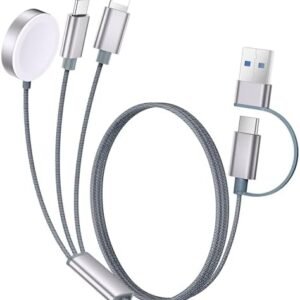Temdan for Apple Watch Charger,3 in 2 USB C Cable for iPhone 16 Charger/Type C/Lightning Multi Charging Cable Travel Essentials PS/2 Cables Compatible with iWatch Ultra/SE/10-1&iPhone 16-12-4FT