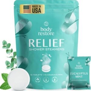 Body Restore Shower Steamers Aromatherapy 15 Pack - Easter Basket Stuffers, Relaxation Birthday Gifts for Mom, Dad, Best Friend, Travel Essentials, Stress Relief, Self Care - Eucalyptus
