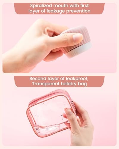 Travel Containers for Toiletries 4 Pack, TSA Approved Travel Size Toiletries, Travel Size Containers, With Clear Bag Leak Proof Silicone Jars, Travel Essentials Creams Jars Carrying Small Items - Image 8