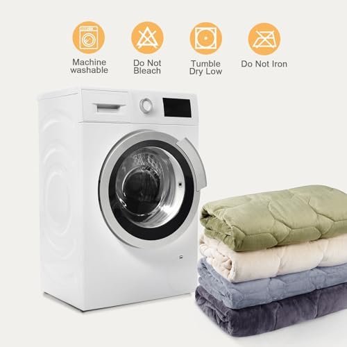 Wemore Weighted Lap Blanket 7lbs for Adults, Small Weighted Blanket for Travel, Calming, Relaxing, Napping and Sleeping, All-Season Weighted Lap Pad, Machine Washable, Light Grey 24x29 inches - Image 6