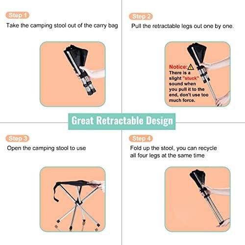 Camping Stool,Small Folding Chair,13.8" Lightweight Folding Stool Compact Backpacking Stool with Carry Bag - Image 6