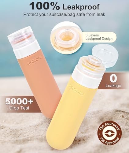 Quatish Travel Bottles for Toiletries 6 Pack, Original Patented Leakproof 3 oz Tsa Approved Travel Size Containers, BPA Free Silicone Shampoo and Conditioner Bottles, Camping Essentials - Image 3