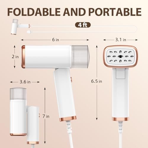Portable Handheld Steam Garment Steamer Foldable: Effortless Wrinkle Clothes Steam Iron Removal 20-Second Fast Heat-up, 1200W, 120ml Water Tank for Home & Travel (120V Only, Not for Europe) - Image 9