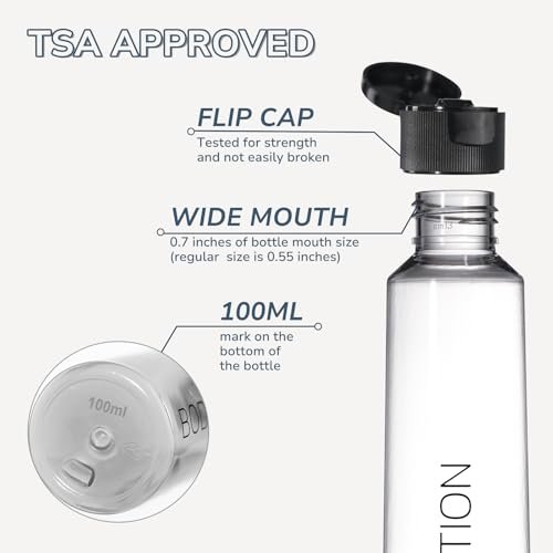 Travel Bottles for Toiletries: Travel Size Shampoo Bottles tsa approved - 3.4 oz Travel Essentials Containers Leak Proof - 100ml Clear - Image 4