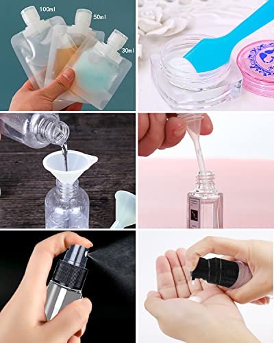 17 Pack Travel Pouches for Toiletries,TSA Approved,Travel Size Portable Containers,Stand Up Pouch,Refillable Travel Accessories for Shampoo Conditioner Lotion Soap Liquids (A-17pcs) - Image 6