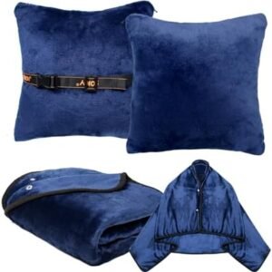 Sojoy 3 in 1 Travel Blanket & Pillow Set for Airplane, Warm Wearable Blanket-Portable Travel Pillow,Perfect Travel Essentials for Long Trips, Flying, and Road Trips (60 * 43inches)