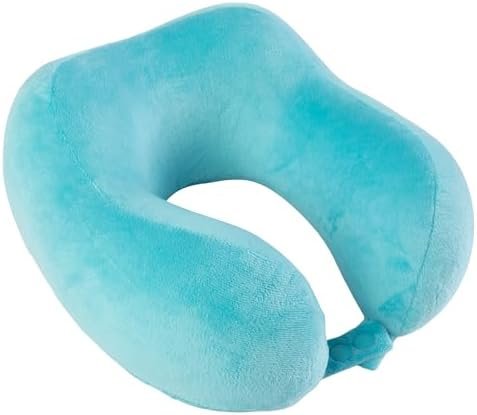 Home-Complete Travel Pillow Set - Memory Foam Pillow, Fleece Blanket, and Eye Mask - Travel Essentials for Airplanes, Trains, Cars, Buses (Blue) - Image 4