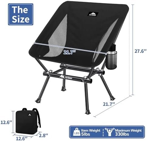 AnYoker Camping Chair Portable Beach Chair with Backpack Bag Patented for Invention - Compact Lightweight Folding Chair Backpack Hiking Chair 177ZZSB-SJB(Coffee) - Image 2