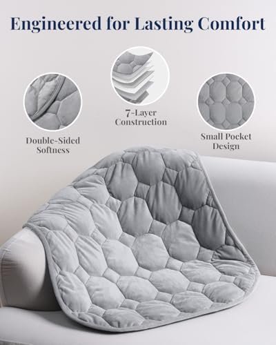 Kivik Weighted Lap Blanket,7 lbs Weighted Lap Pad for Adults,Small Travel Weighted Blanket for Relaxation, Portable & Breathable,Grey,24"x29" - Image 4