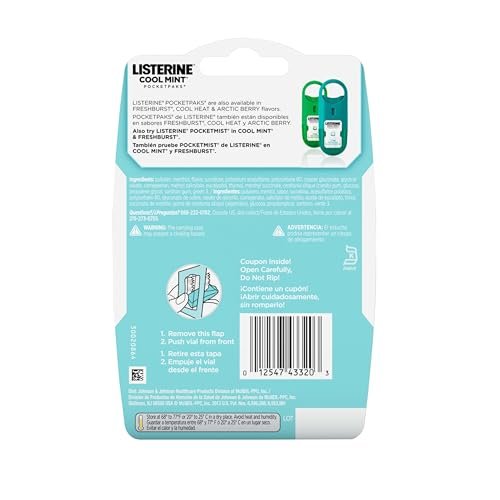 Listerine Cool Mint Pocketpaks Breath Strips Kills Bad Breath Germs, 24-Strip Pack, 3 Pack - Image 9