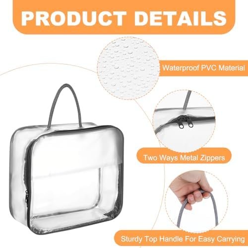 8 Pcs Clear Clothes Storage Bags, Large Clear Travel Packing Cube, Plastic Blanket Storage Bags, Foldable Moving Bags with Zipper for Bedding, Linen, Blankets, Comforters, Clothing & Toys - Image 4