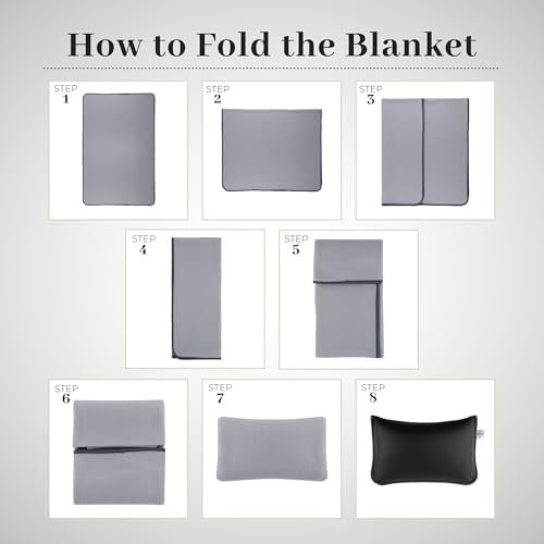Travel Blanket and Pillow – Lightweight, Warm Polar Fleece Blanket & Soft, Easy-Clean Faux Leather Pillow with Luggage Strap for Travel, Office, and Home - Image 7
