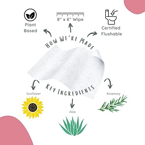 Stall Mates Wipes Feminine Fresh - Flushable | Individually Wrapped Cleansing Travel Friendly PH balanced Unscented with Sunflower, Rosemary and Aloe (30 on-the-go singles) - Image 4