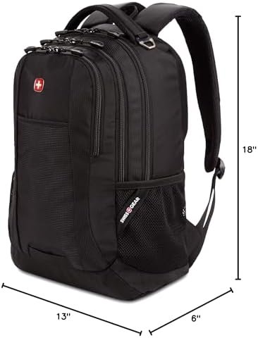SwissGear Cecil 5505 Laptop Backpack, Black, 18-Inch - Image 9