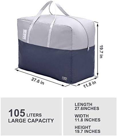 105l Clothing Storage Bags for Clothes, 2pcs Down Comforter Storage Bags for Blankets and Quilts, Bedding, Sweater, Pillow Storage Bags with Zipper, Heavy Duty Extra Large Packing Bags for Moving Bags - Image 3