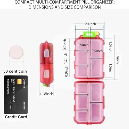 Pill Organizer with Medicine Labels - 7 Day Travel Pill Container (Pink, 161 Labels) - Image 5