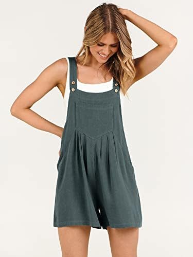 ANRABESS Women's Summer Casual Rompers Bib Short Overalls Loose Linen Jumpsuit Beach Outfits Travel Vacation Clothes - Image 9